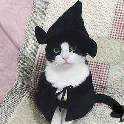 Cute Hooded Cloak Witch/Wizard Halloween Holiday Costume for Small Dogs & Cat Kitten, Cat Halloween Costumes - Image 2
