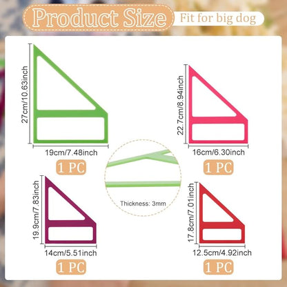 OLYCRAFT 4Pcs 4 Sizes Dog Bandana Sewing Template Set 5/5.5/6/7.5 inch Long Reversible Trapezoid Template Quilting Acrylic Quilting Template Stencil for Dogs Cats Pets Bib Bandana Headscarf Making