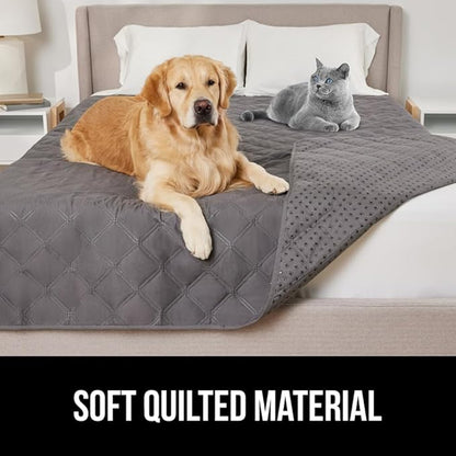 GORILLA GRIP Waterproof Couch Cover for Dogs, Gripped Slip Resistant Backing, Leak Proof Washable Dog Blanket Covers Sofa, Bed, Sectional, Crate, Car, RV Seats, Pet Puppy Essentials, 30x70 Charcoal