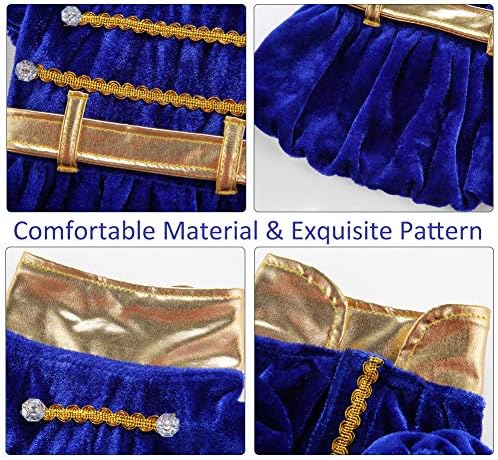 Dog Prince Costume Halloween Costume for Small Medium Dogs Puppy Pet Costumes with Sapphire Crown for Christmas Birthday Party Photo Props Dress up Accessories - Image 3