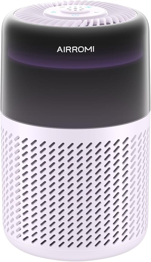 AIRROMI HEPA Air Purifier for Bedroom&Home,Pet Air Purifier for Home Pets,Removes Pet Odor,Cat Litter Smell,Dust,Smoke&Allergies,Quiet Room Air Purifier with Scents,360°Air Cleaner,A2005 Purple