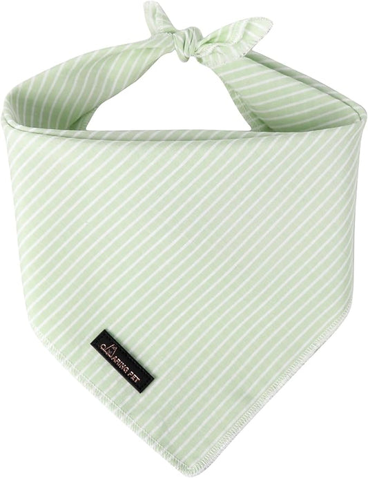 ARING PET Summer Dog Bandana-Cute Green Dog Bandanas, Comfortable Pet Scarf Dogs Triangle Bibs for Small to Large Boy Girl Dogs and Cats