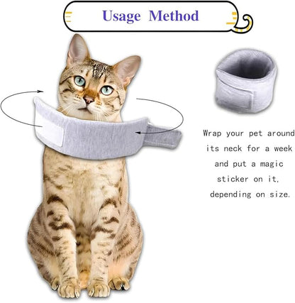 Cat Cone Collar for Pet with Spinal IVDD Issues After Surgery Recovery, Adjustable Cat Neck Brace Elizabethan Collar, Neck Cervical Cone to Stop Licking for Small Medium Dog Puppy Kitten (Grey, M)