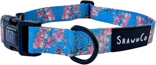 ShawnCo Dream Walk Dog Collar- Premium, Adjustable and Comfortable Pet Collar for Small, Medium, Large and Extra Large Dogs (L, Freckle's Garden)