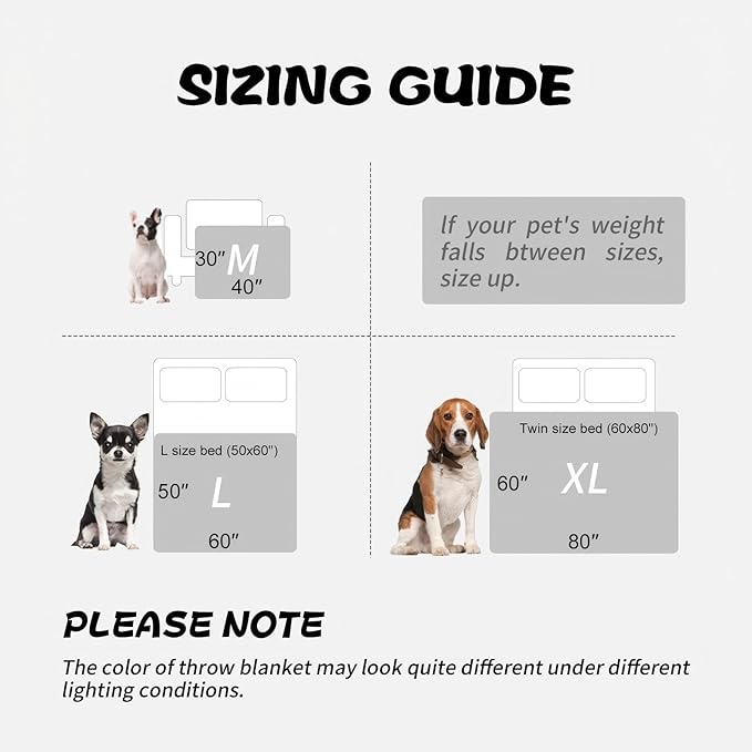 Dog Blanket Paw Bone Pattern 1 Pack 2 Super Soft Warm Flannel Sofa Cover Car Bed Protector, Urine Proof Washable Outdoor Pet Blanket for Puppy Large Dogs & Cats,60"*50" Beige