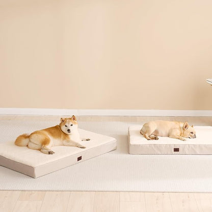 EHEYCIGA Orthopedic Medium Dog Beds for Small Dogs with Removable Washable Cover for Crate, Camel, 30x20