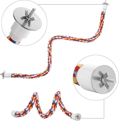 Bird Rope Perches,Parrot Toys 48 inches Rope Bungee Bird Toy (48 inches)[1 Pack]