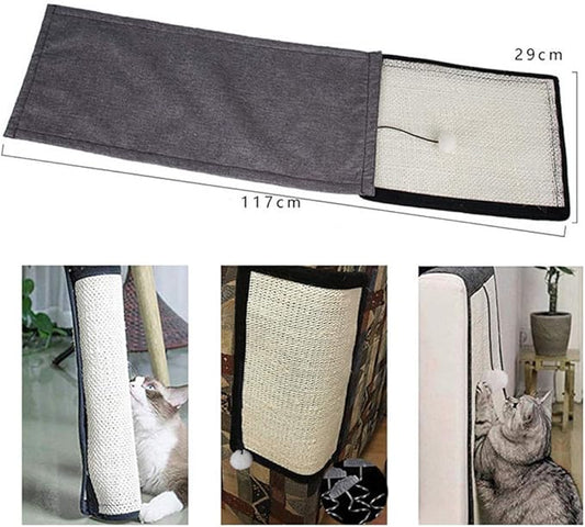 Cat Scratcher Mat Sofa Protector Natural Sisal Cat Scratching Mat Cat Scratch Couch Cover Heavy Duty Couch Guard Easy Installation Scratch Pad for Grinding Claws Protecting Furniture