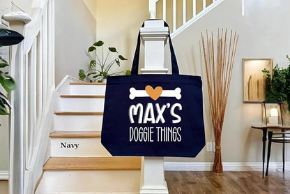 Custom Pet Bag, Custom Dog Mom Gift, Dog Owner Gift, Dog Lover Gift, Gift For Dog Mom, Personalized Dog Tote Bag, Cotton Canvas Tote