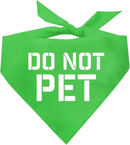 Do Not Pet Dog Bandana (Lime Green, XS 157)