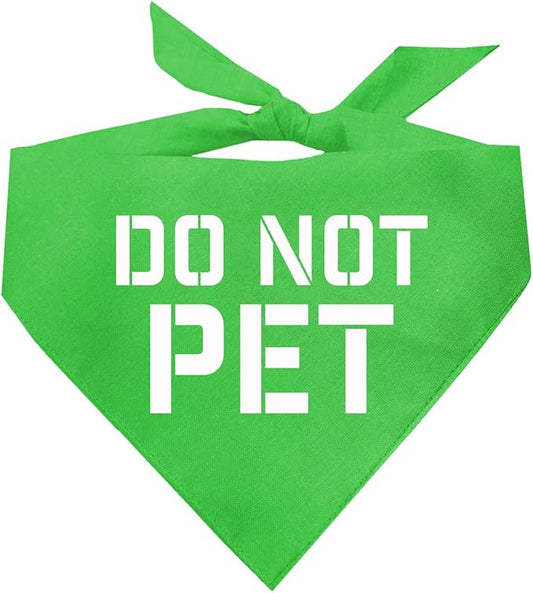 Do Not Pet Dog Bandana (Lime Green, OS 157)