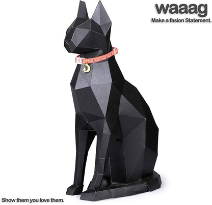 WAAAG Cat Collars, Gold Moons and Stars Cat Collar, Safety Breakaway Cat Collar, Glow in The Dark (Standard 9"-15" Neck, Coral Pink)