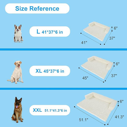 Wn's Day Luxurious Dog Couch Bed, Washable Calming Dog Couch Cover, Removable Couch Protector for Dogs, Waterproof Sofa Bed, Pet Bed Mats for Couch, Pet Couch Covers for Sofa(White, XL)