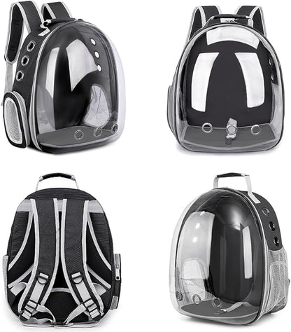Pet Backpack Carrier,Bubble Backpack Cat Carrier,Pets and Small Dogs,Space Capsule Pet Carrier for Traveling, Walking, Hiking and Outdoor Activities (Black)