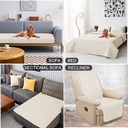 fuguitex Waterproof Dog Bed Cover Couch Cover, Anti-Slip Cat Mat Pet Pad Blanket for Sofa Chair Recliner Furniture Protrctor