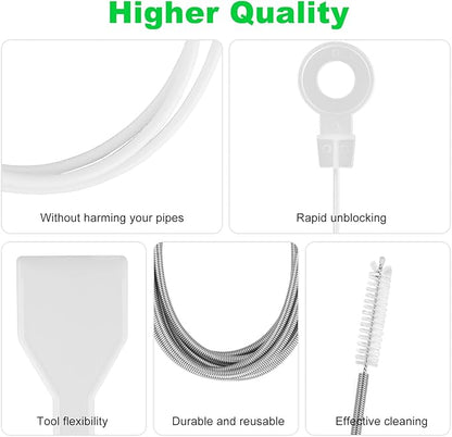8 PCS Refrigerator Drain Cleaning Tool - Fridge Water Line Cleaner Kit with Long Tube Brush Cleaner, Water Dispenser Cleaning Kit