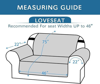 H.VERSAILTEX Reversible Loveseat Cover Furniture Protector Anti-Slip Water Resistant 2" Elastic Straps Couch Covers Pets Kids Fit Sitting Width Up to 46"(Love Seat: 75" x 90", Christmas Green/Beige)