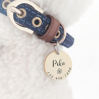 Cats Dogs ID Tags Personalized Lovely Symbols Pets Collar Name Accessories Simple Custom Engraved Products for Medium Four Legged Child Necklace Chain Anti-Lost Copper Shiny Brass Charm