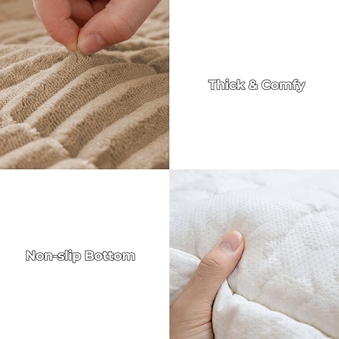 FUNNY FUZZY Pet Couch Covers for Sofa, Flannel Dog Couch Cover for Dogs Washable, Sofa Cover Furniture Protector Pet-Friendly Sofa Cover for Dogs & Kids (Light Brown, 27.6"×59.1")