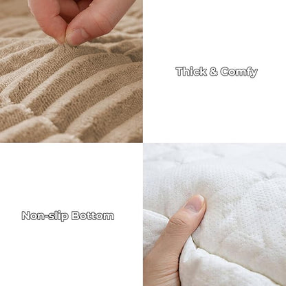 FUNNY FUZZY Pet Couch Covers for Sofa, Flannel Dog Couch Cover for Dogs Washable, Sofa Cover Furniture Protector Pet-Friendly Sofa Cover for Dogs & Kids (Light Brown, 27.6"×59.1")