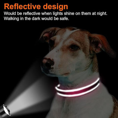 Joytale Reflective Dog Collar, Soft Neoprene Padded, Metal D-Ring, Nylon Pet Collar Adjustable for Puppy and Small Dogs, Hotpink, XS