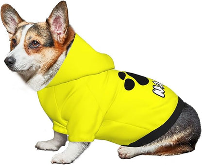 Custom Dog Hoodie Soft & Warm Design Your Own Personalized Photo Text Logo Name Dog Clothes for Puppy Sweatshirt Hooded for Small Medium Large Dogs Girl/Boy Cats Yellow