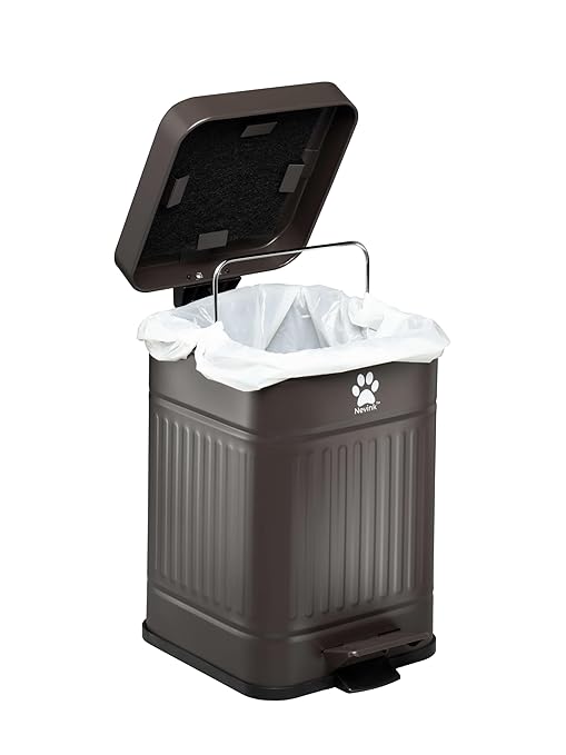 Dog Poop Trash Can Outside - Outdoor Dog Waste Trash Can with Lid - Odor Proof Waste Station Container for Backyard - 5L/1.3Gal (Mulch)