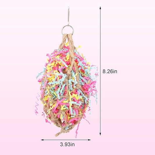 Hypeety Bird Chew Toy Bird Toy Foraging Shredding Climbing Hanging Toy for Parrot Parakeet Cockatiel Conure Cockatoo African Grey Cage Supply Accessories