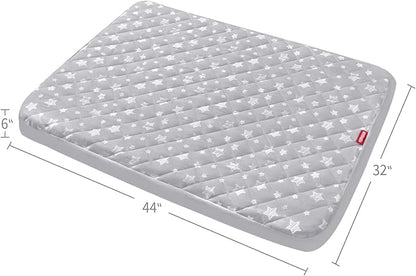 Waterproof Dog Bed Covers Replacement Washable Pet Hair Easy to Remove, Noiseless Quilted Puppy Pet Bed Cover Lovely Grey Star Print 32x44 Inches, for Dog/Cat, Cover Only