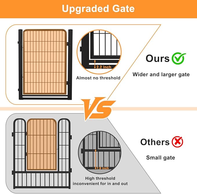 Dog Fence Outdoor Pens Outside,Portable Dog Play Pen 40" H 20 Panels Pet Playpen Exercise Pens for Puppys Small Medium Large Dogs RV Camping Yard Garden Indoor Wide Gate