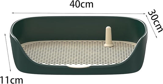 Dog Tray with Wall for Cats and Dogs, Elevated Pet Feeding Station, Wall-Mounted Pet Bowl Tray with Barrier, Multi-Level Pet Food Dispenser for Clean Feeding- Green S