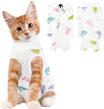 Coppthinktu Cat Recovery Suit Female, Breathable Cat Onesie After Surgery Female for Abdominal Wounds or Skin Diseases, Surgery Recovery Suit Kitten Surgical Onesie After Spay Wear Anti Licking