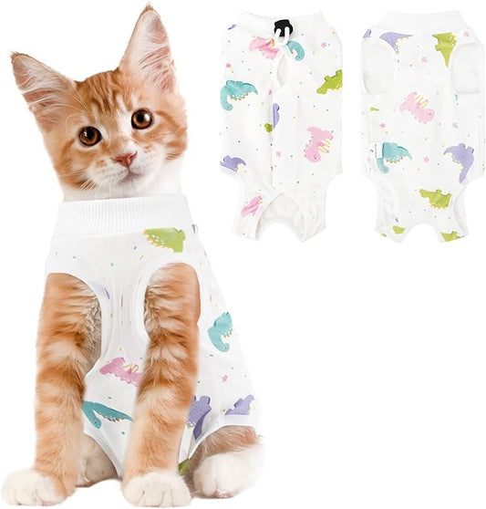 Coppthinktu Cat Recovery Suit Female, Breathable Cat Onesie After Surgery Female for Abdominal Wounds or Skin Diseases, Surgery Recovery Suit Kitten Surgical Onesie After Spay Wear Anti Licking