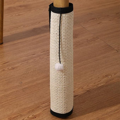 Cat Scratcher Mat with Interactive Mouse Toy, Cat Scratching Post Natural Sisal Table Leg Scratch Wrap Cat Grinding Claws Scratching Post Replacement Flexible Installation