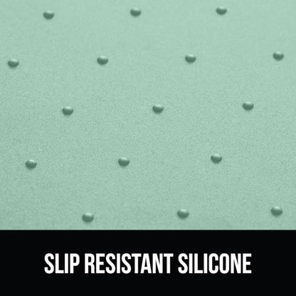 GORILLA GRIP 100% Waterproof Raised Edge BPA Free Silicone Pet Feeding Mat, Dog Cat Food Mats Contain Spills Protects Floors, Placemats for Cats and Dogs Water Bowl, Pets Accessories 18.5x11.5 Mint