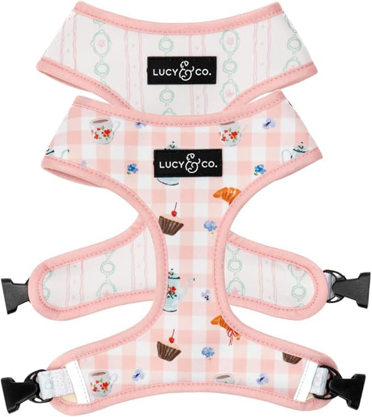 Lucy & Co. Sipping Slowly Reversible Dog Harness, Adjustable Comfort Fit with Dual Leash Attachments, X-Large