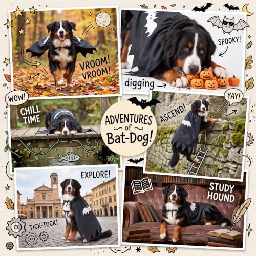 Halloween Dog Costume, Bat Halloween Dog Cape for Medium Large Pets(XL) - Image 5