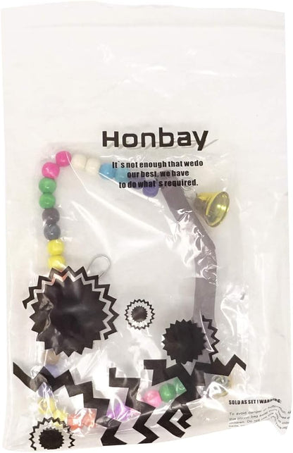 Honbay Wooden Bird Swing Perch Parrot Hanging Toy for Small Sized Birds