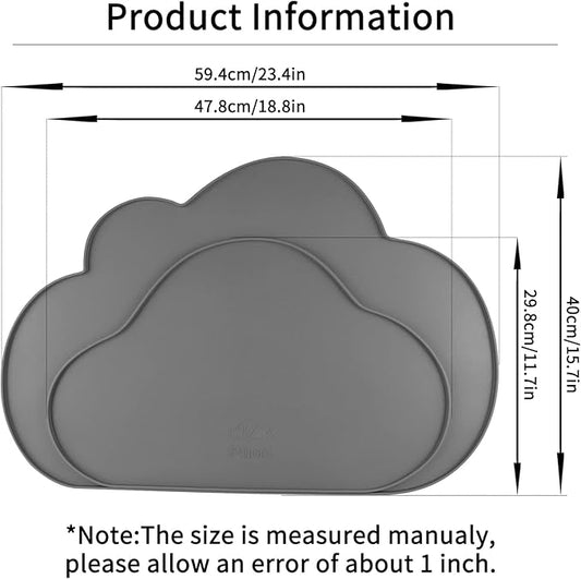Ptlom Silicone Pet Placemat for Dogs and Cats, Non-Slip Waterproof Dog Feeding Bowl Mats for Food and Water, Small Medium Large Pet Puppy Tray Mat Prevent Residues from Spilling onto The Floor, Grey