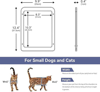 NAMSAN Cat Screen Door, Flap Opening 8.3 x 10.3 inches, Doggie Door for Screen Door, Window Cat Door Magnetic Self-Closing, Cat Door for Sliding Door, Lockable, Black