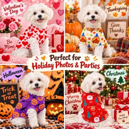 Xuniea 6 Pcs Halloween Dog Shirt, Holiday Pet Clothes, S (fit 3-5lbs - Image 4