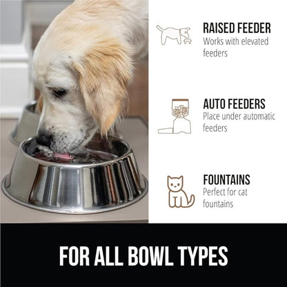 GORILLA GRIP 100% Waterproof Raised Edge BPA Free Silicone Pet Feeding Mat, Dog Cat Food Mats Contain Spills Protects Floors, Placemats for Cats and Dogs Water Bowl, Pets Accessories 23x15 Beige