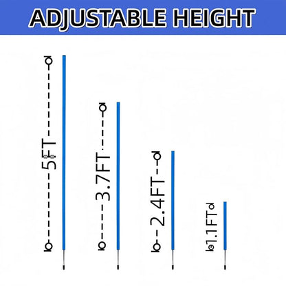 6 Pcs Soccer Agility Poles for Training, 5 FT Adjustable Speed and Agility Training Equipment for Football/Basketball/Horse/Dog Practice, Soccer Sticks with Steel Ground Nails Outdoors