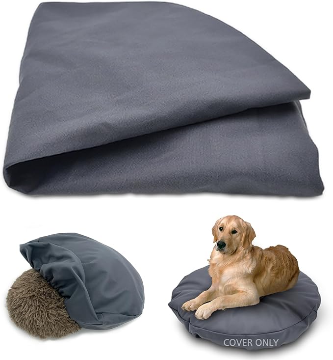 Dog Bed Cover Waterproof Replacement Machine Washable Covers for Dog Bed Heavy Duty Scratch Resistant Mattress Protector Pet Bed Round 24x24 Inch Cover Only