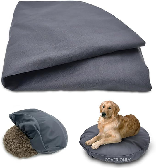 Dog Bed Cover Waterproof Replacement Machine Washable Covers for Dog Bed Heavy Duty Scratch Resistant Mattress Protector Pet Bed Round 24x24 Inch Cover Only