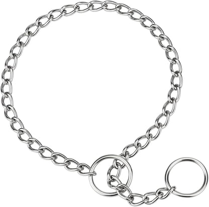 TagME Chain Choke Collar for Dogs, Adjustable Weather Proof Necklace for Medium Dogs, Alloy Steel Pet Training Collar