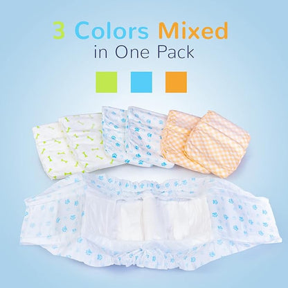 Pet Soft Disposable Male Dog Wraps - Dog Diapers for Male Dogs, Puppy Diapers 24pcs XSmall