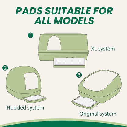 IMMCUTE Multi-Cat Litter Pads 16.9" X 11.4", 30 Ct, Odor Control, Thickened Leak-Proof Pee Pads for Breeze System, Super Absorbent Up to 2L, Disposable Cat Pads Refills, Unscented