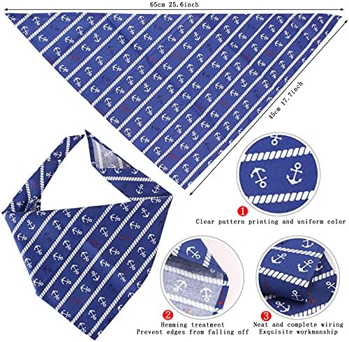 Yewong Pet Captain Sailors Costume Set Dog Cat Sea Captain Hat with Pet Anchor Triangle Bibs Scarf for Cat Puppy Navy Halloween Cosplay Costume Accessories Photo Props (White-A) - Image 4