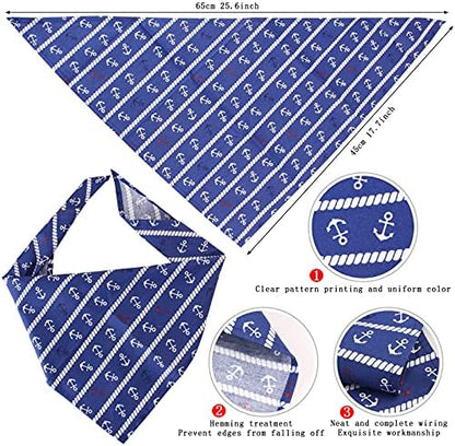 Yewong Pet Captain Sailors Costume Set Dog Cat Sea Captain Hat with Pet Anchor Triangle Bibs Scarf for Cat Puppy Navy Halloween Cosplay Costume Accessories Photo Props (White-A) - Image 4
